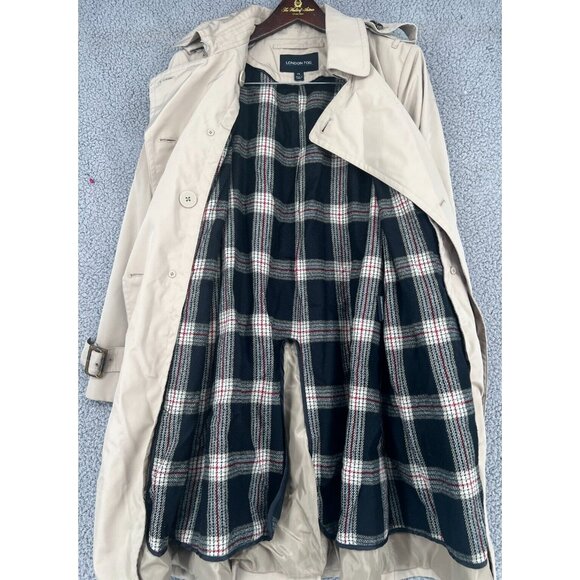 London Fog Women's Khaki Trench with Plaid Insulator Insert Coat Size PL - Picture 9 of 13